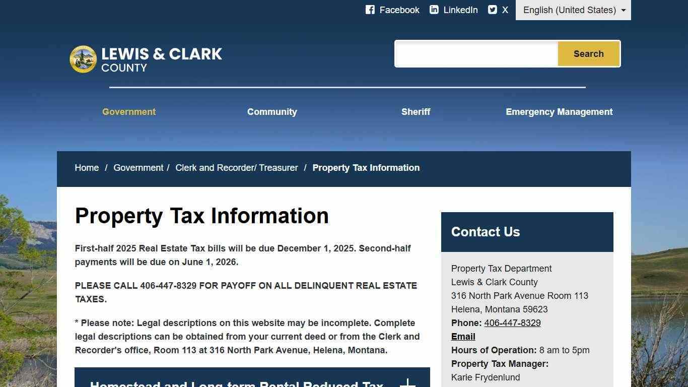 Property Tax Information - Lewis & Clark County
